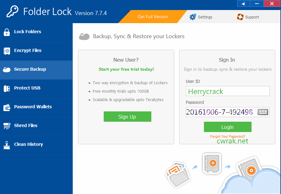 Folder lock 7.5 serial key